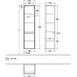 V&B Hochschrank COLLARO 404x1538x349mm Türanschl re Glossy White