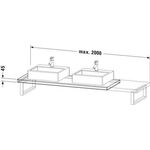 Duravit Konsole L-CUBE 45mm St. 1 Ausschnitt 550 weiß hochglanz