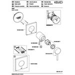 Keuco EH-Brausemischer IXMO_solo Soft UP m Schlauchans. Ros eckig sw ma