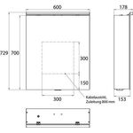 Emco LED-Lichtspiegelschr. PURE 2 C AP 600x729mm 1-tü m LED-Aufsl. Aluminium