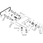 Einhebel-Wannenmischer AXOR URQUIOLA DN 15, Aufputz brushed nickel