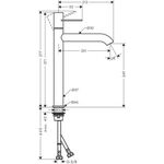 Einhebel-Waschtischmischer AXOR UNO 250 Bügelgriff stainless steel optic