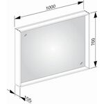 Keuco Kristallspiegel X-LINE 1000x700x105mm vulkanit
