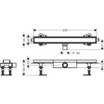HG Duschrinne RainDrain Compact Komplettset 600mm