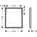 HG Spiegel Xarita E IR-Sensor, mattweiß 600x700x50mm, 56 W