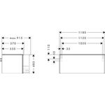 HG Waschtischunterschrank Xelu Q 1180x485x550mm diamantengr ma Gri mweiß