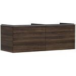 HG Waschtischunterschrank Xelu Q 1360x485x550mm NB dunkel Griff chrom