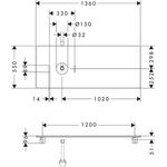 HG Konsole Xelu Q 1360x550mm m Auss links eiche natur