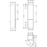 HG Hochschrank Xelu Q 1650x400x350mm diamantengr ma Gri chrom