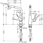 HG Einhebel-Küchenmischer 320 METRIS M71 Eco, mit Ausziehbrause 1 jet chrom