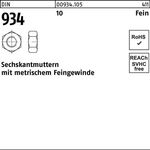 Sechskantmutter DIN 934 M20x 1,5 10 50 Stück - VPE: 50