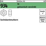 Sechskantmutter DIN 934 M27 10 galv.verz. 50 Stück - VPE: 50