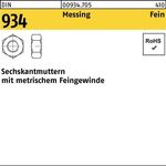 Sechskantmutter DIN 934 M8x 1 Messing 100 Stück - VPE: 100