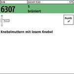 Knebelmutter DIN 6307 losen Knebel M12 5 brüniert 1 Stück