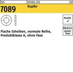 Unterlegscheibe ISO 7089 o.Fase 5 Kupfer 100 Stück - VPE: 100