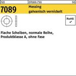 Unterlegscheibe ISO 7089 o.Fase 3 Messing galv. vernickelt 1000 Stück - VPE: 1000