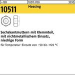Sechskantmutter ISO 10511 Klemmteil M12 Messing 50 Stück - VPE: 50
