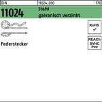 Federstecker DIN 11024 4/14,1-20 Stahl galv.verz. 100 Stück - VPE: 100