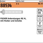 Ankerstange R 88534 Mutter/Scheibe RG M16x 190 A 4 10 Stück FISCHER - VPE: 10