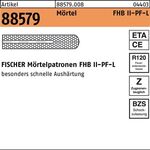 Mörtelpatrone R 88579 FHBII-PF 12x100 f.FHB-L 10 Stück FISCHER - VPE: 10