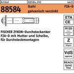 Durchsteckanker R 88584 ZYKON FZA-D 18x130 M12D/50 Sta galv.verz. 10St. FISCHER - VPE: 10