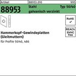 Hammerkopfgewindeplatte R 88953 Typ 50/40 M16 Stahl galv.verz. 100St. - VPE: 100