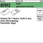T-Nutenmutter R 87012 o.Führungssteg 8mm M8 Stahl galv.verz. 100 Stück - VPE: 100
