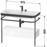 Duravit Waschtischset HAPPY D.2 PLUS 975x490mm zwei Hahnlöcher weiß hochglanz