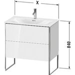 Duravit Waschtischunterbau XSQUARE 810x840x478mm 2 Au we hgl ES Ahorn mitte