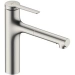 HG Einhebel-Spültischmischer Zesis M33 160 Ausziehbrause 2 jet Edelstahl-Optik