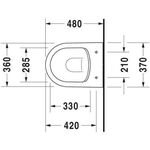 Duravit Wand-WC Soleil by Starck Comp Rimless Tiefspüler 370x480mm weiß