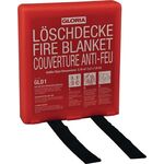 Löschdecke DIN EN 1869:2001 L1800xB1200mm silikonbesch.Glasfasergew.m.Hardbox
