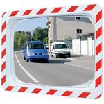 Verkehrsspiegel H800xB1000mm Kunststoff,rot/weiß f.2 Richtungen 30m SPL