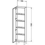 Duravit Hochschrank L-CUBE 500x243x1760mm Ans links weiß supermatt