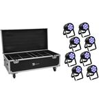 EUROLITE Set 8x AKKU IP PAR 7 QCL WDMX + Case mit Ladefunktion