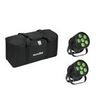 EUROLITE Set 2x LED Silent Par 6 QCL Floor sw + Soft-Bag