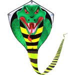 Bdt Drachen, Einleiner, Kite für Kind und Erwachsene *Schlange* inkl. 100m Leine, 70x85cm mit 15m Länge