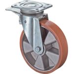 Lenkrolle m.Festst.D.125mm Trgf.200kg m.Platte Kugell.Guß-PUR BS ROLLEN