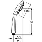 Grohe Handbrause EUPHORIA 110 110 M 3 Strla Rain/Massage/SmartRain chr