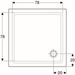 Geberit Duschwanne RENOVA 900x900mm weiß