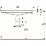 Geberit Möbelwaschtisch RENOVA PLAN m HL mit Überlauf 1000x480mm weiß KT