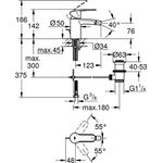 Grohe Einhand-Bidetbatterie EUROSTYLE C 1/2Zoll chr