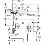 Grohe Infrarot-Elektronik EUROECO CE 1/2Zoll o Mischung Steckertrafo chr