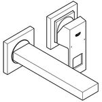 Grohe 2-Loch-Waschtischbatterie EUROCUBE Ausldg 171mm chr