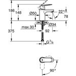 Grohe EH-WTbatt EUROSMART C 1/2Zoll glatter Körper chr
