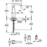 Grohe Infrarot-Elektronik ESSENCE E 1/2Zoll o Mischung 6 V Batt chr