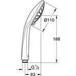 Grohe Handbrause EUPHORIA 110 110 Mass. EJ Durchfl-konst 9,5 l/m chr