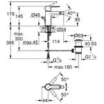Grohe Einhand-Bidetbatterie LINEARE 1/2Zoll ha graph gebü