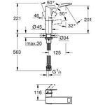 Grohe EH-WT-Batterie ALLURE BRILLIANT L-Size chrom