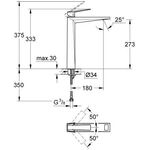Grohe EH-WT-Batterie ALLURE BRILLIANT XL-Size f freist. Waschschüs. supersteel